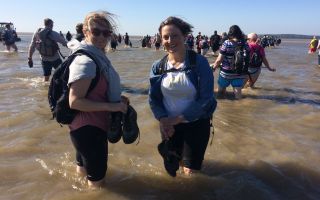 Crossing the river channel on the Cross Bay Walk Photo Credit Teresa Kirk