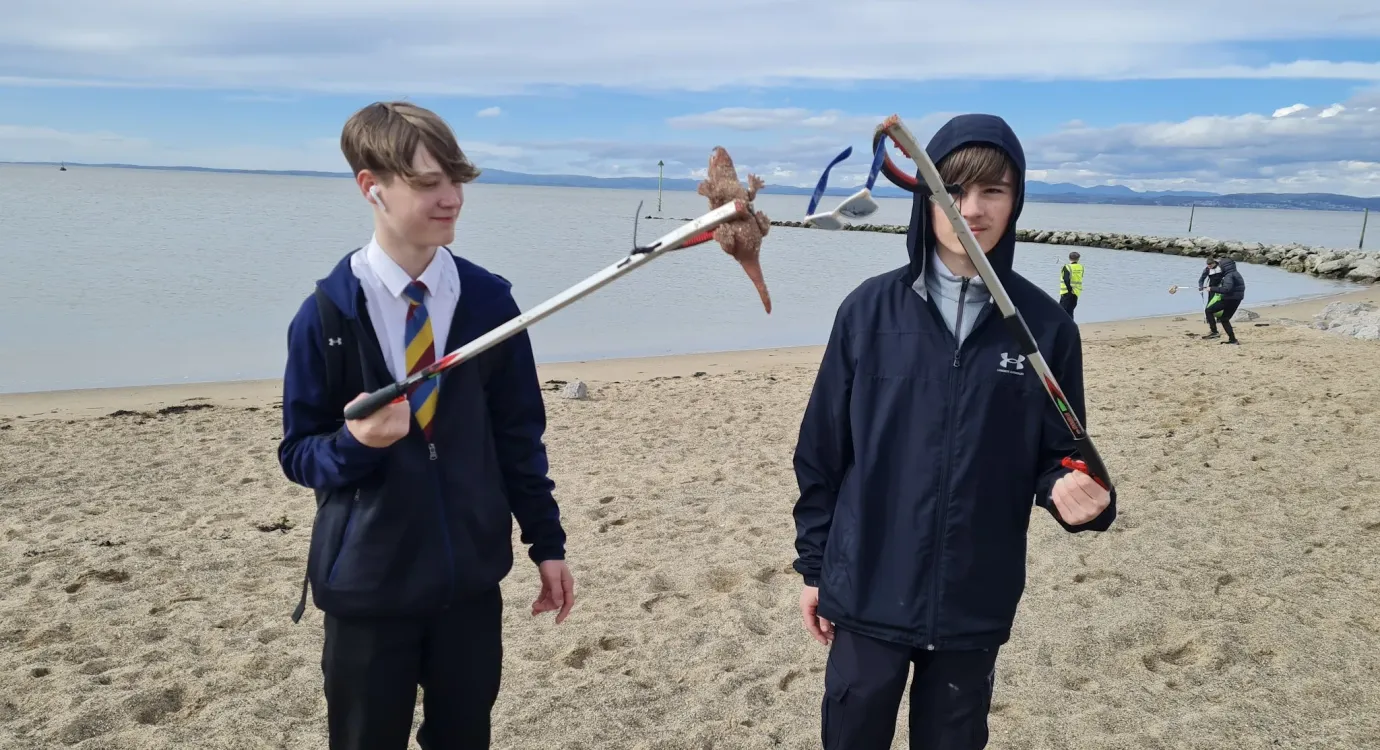 Two boys on a beach