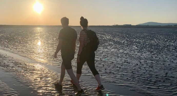 Piel Island: Sunset Walk Across the Sands