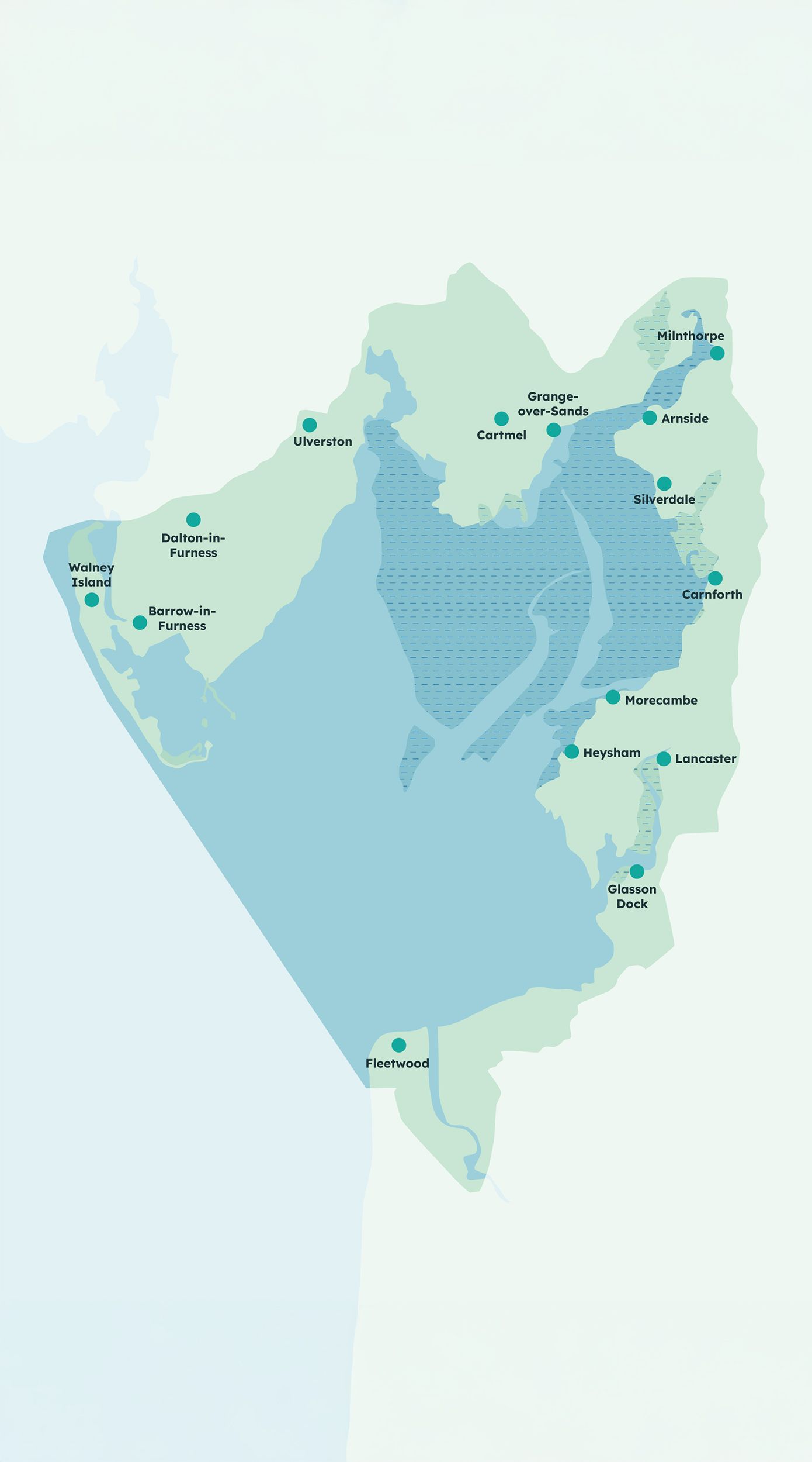 Morecambe Bay Area Map Portrait